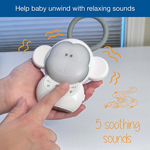 Totz Monkey Baby Sleep Soother with a White Noise Sound Machine Featuring 5 Soft Ambient Sounds, 5 Calming Melodies & Soft-Glow Night Light - MyShoppingSpot