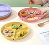 3-Section Eco-Friendly Divided Plate – Reusable & Wheat Straw Made 🌾✨