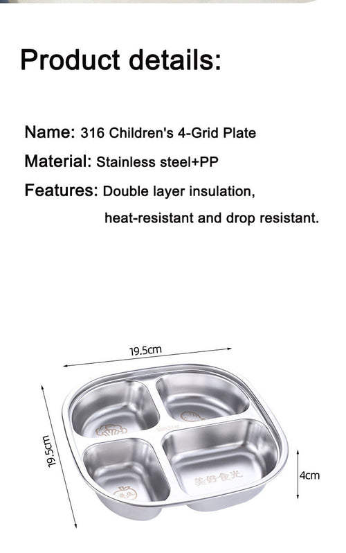 Stainless Steel Four-grid Plate