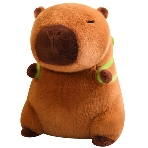 Capybara Plush Toy with Turtle Backpack