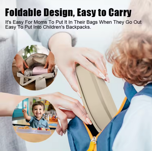 Foldable Silicone Baby Plate  🍼✈️