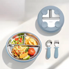 Stainless Steel and Silicone Feeding Set with Spoon & Fork