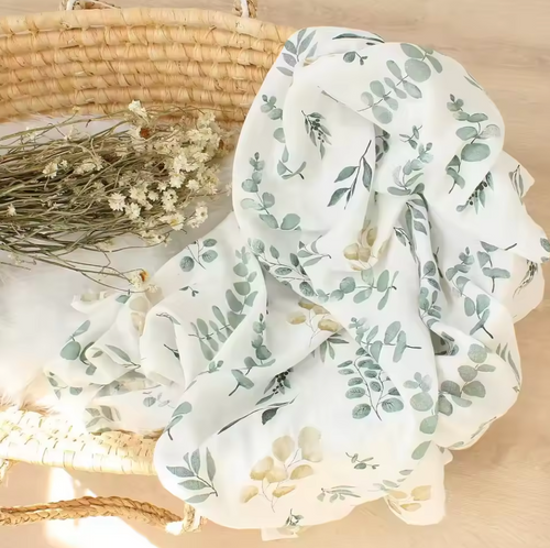 Organic Bamboo Cotton Baby Swaddle – Soft, Breathable & Comfort 🌿👶