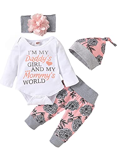 Newborn Baby Girl Clothes Infant Baby Ruffle Romper +Pants + Headband Toddler Girl Outfits Set Pink - My Shopping Spot for Totz