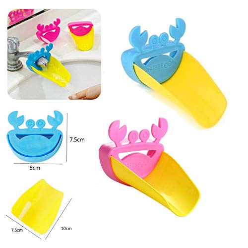 Faucet Extender Baby Child Cartoon Animal Sink Faucet Handle Extender Bathroom Safety Water Spout & Sink Handle Extender for Kitchen and Bathroom Sinks, Easy Hand Washing Solution for Children-2 Pack