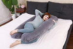 MOON PINE U Shaped Pregnancy Pillow, Maternity Full Body Pillow for Back, Legs and Belly Support, Sleeping Pillow for Pregnant Women and Side Sleepers with Removable Cover (Grey)