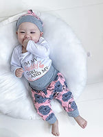 Newborn Baby Girl Clothes Infant Baby Ruffle Romper +Pants + Headband Toddler Girl Outfits Set Pink - My Shopping Spot for Totz