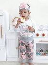 Newborn Baby Girl Clothes Infant Baby Ruffle Romper +Pants + Headband Toddler Girl Outfits Set Pink - My Shopping Spot for Totz