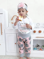 Newborn Baby Girl Clothes Infant Baby Ruffle Romper +Pants + Headband Toddler Girl Outfits Set Pink - My Shopping Spot for Totz