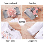 Infant Baby Girl Clothes 3-6 Months Winter Long Sleeve Romper Tops Floral Pants with Headband Hat Outfit Set Baby Girls Outfits