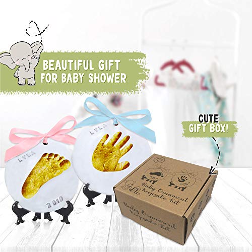 Baby Handprint and Footprint Makers Kit Keepsake Hands Casting Kit, Newborn Baby Nursery Memory Art Photo Frame Kit Baby Registry Search Gift Baby