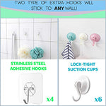 Baby Bath Toy Organizer - Shark (2 Bath Toy Storage Nets, 8 Toy Numbers & 10 Strong Hooks) – Great Bath Net for Kids – Cute Bathtub Toy Organizer and Bath/Shower Caddy Storage Solution