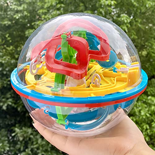 Maze Ball, 3D Interactive Maze Sphere Game (16cm, 6.3’’) with 118 Obstacles Labyrinth Puzzle Ball Kids Education Toys Magical Brain Teasers Boy Gifts