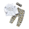 3Pcs Baby Girl Outfits Set I Got It from My Mommy Long Sleeve T-Shirt Tops Printed Pants with Headband (0-6 Months)