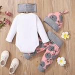 Newborn Baby Girl Clothes Infant Baby Ruffle Romper +Pants + Headband Toddler Girl Outfits Set Pink - My Shopping Spot for Totz