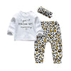 3Pcs Baby Girl Outfits Set I Got It from My Mommy Long Sleeve T-Shirt Tops Printed Pants with Headband (0-6 Months) - My Shopping Spot for Totz