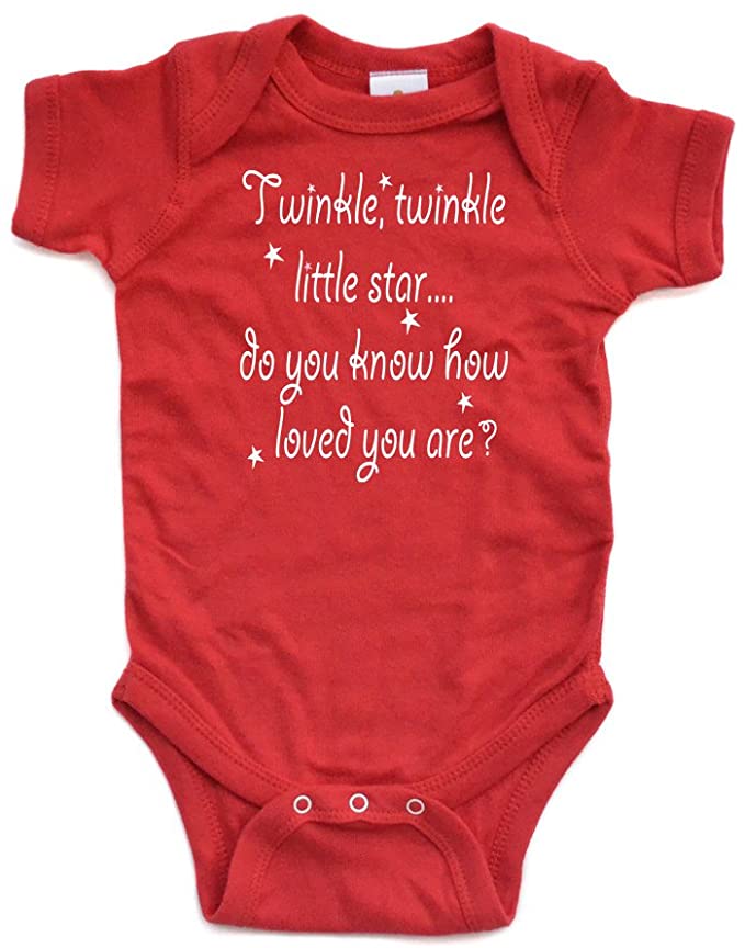 Twinkle Twinkle Little Star Nursery Rhyme Short Sleeve Comfy Baby Bodysuit