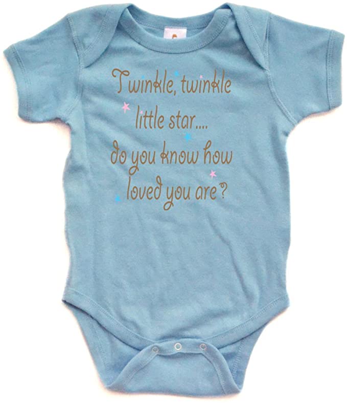 Twinkle Twinkle Little Star Nursery Rhyme Short Sleeve Comfy Baby Bodysuit