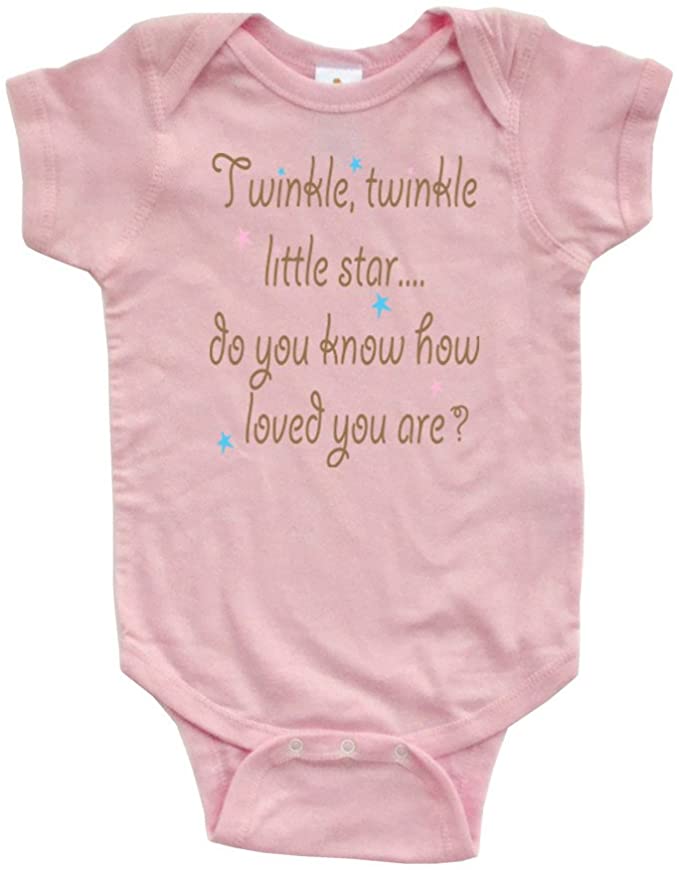 Twinkle Twinkle Little Star Nursery Rhyme Short Sleeve Comfy Baby Bodysuit