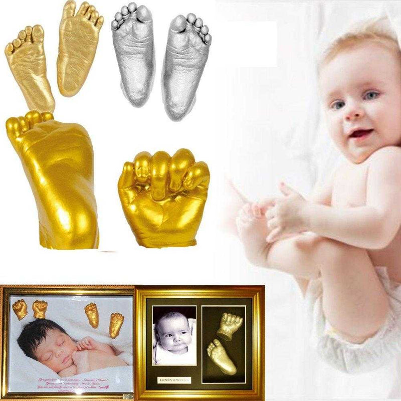 New Baby Casting Kit Keepsake Hand Foot 3D Plaster Cast Mould incl. GOLD  PAINT