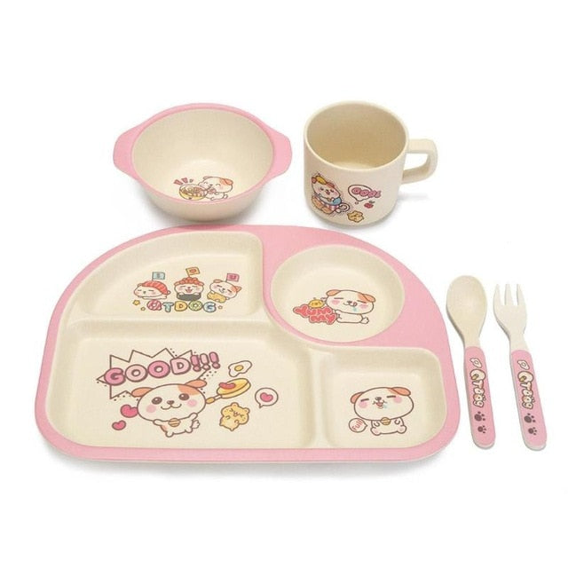 Eco-friendly Bamboo Fiber 5 pc Baby Dinnerware Set - MyShoppingSpot