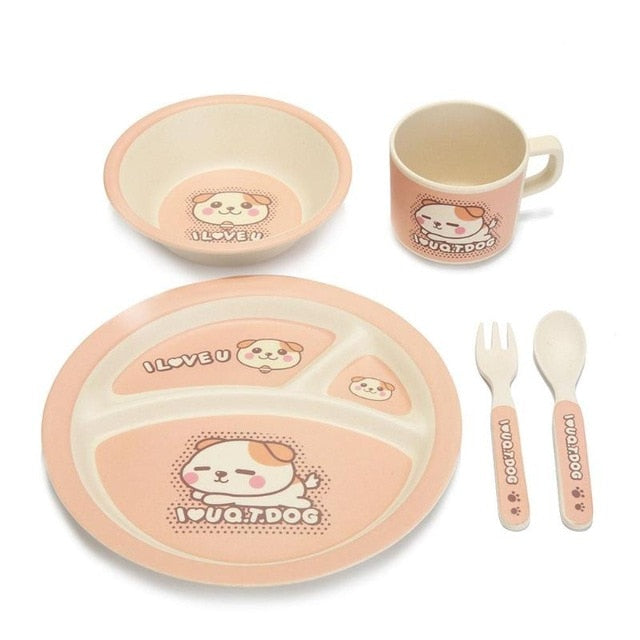 Eco-friendly Bamboo Fiber 5 pc Baby Dinnerware Set - MyShoppingSpot