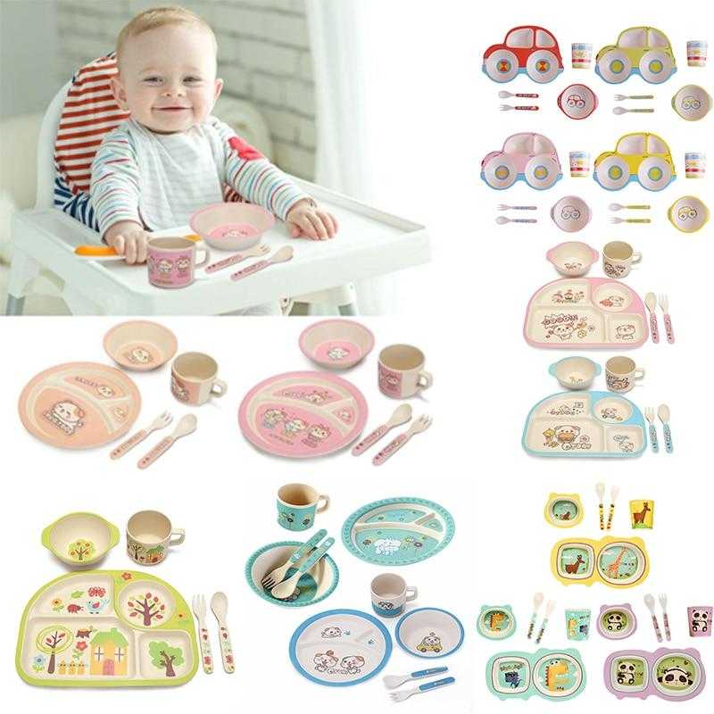 Eco-friendly Bamboo Fiber 5 pc Baby Dinnerware Set - MyShoppingSpot