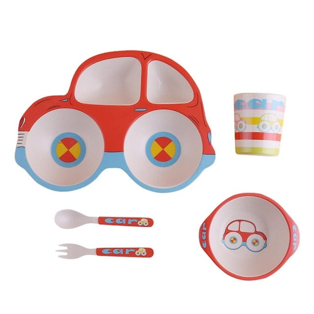 Eco-friendly Bamboo Fiber 5 pc Baby Dinnerware Set - MyShoppingSpot