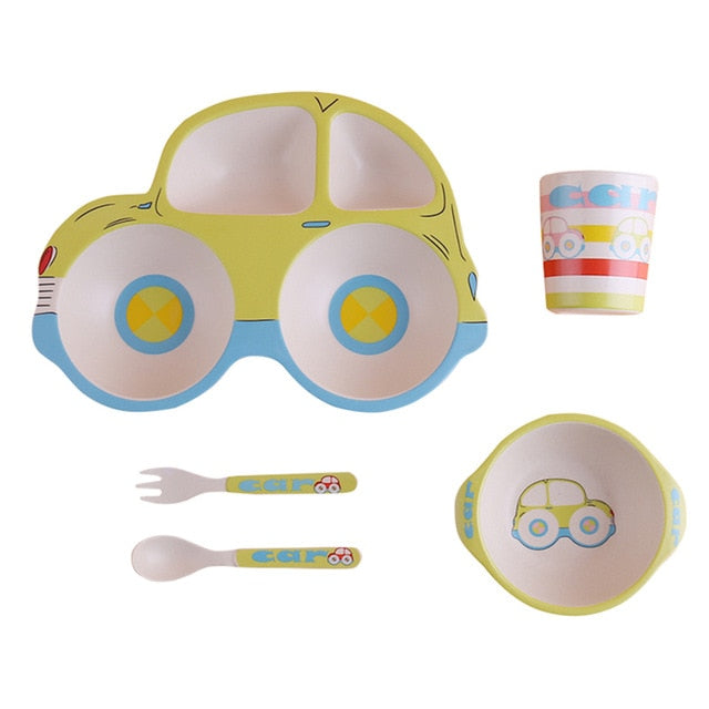 Eco-friendly Bamboo Fiber 5 pc Baby Dinnerware Set - MyShoppingSpot