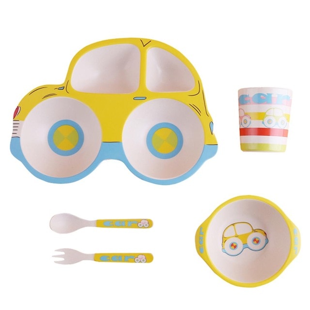 Eco-friendly Bamboo Fiber 5 pc Baby Dinnerware Set - MyShoppingSpot