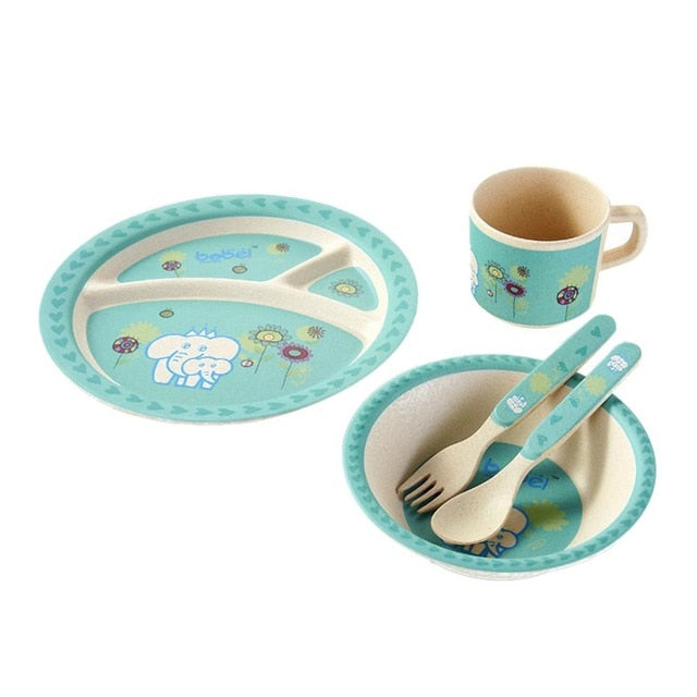 Eco-friendly Bamboo Fiber 5 pc Baby Dinnerware Set - MyShoppingSpot