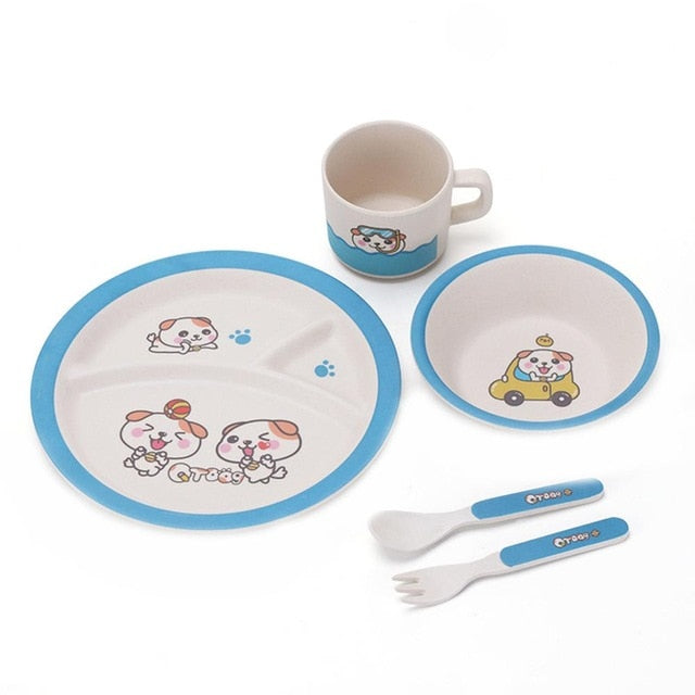 Eco-friendly Bamboo Fiber 5 pc Baby Dinnerware Set - MyShoppingSpot