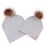 Matching Beanie Knitted Hats with Faux Fur - MyShoppingSpot