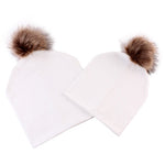 Matching Beanie Knitted Hats with Faux Fur - MyShoppingSpot